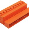 Pin header, 10 pole, pitch 5.08 mm, angled, orange, 231-640