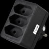 Safety plug, 3 x Euro sockets, black