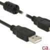 Delock Kabel USB USB 2.0 Złącze męskie USB-A, Złącze męskie USB-A 1.00 m czarny z rdzeniem ferrytowym 84889