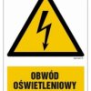 ZNAK - HA009 Obwód oświetleniowy pod napięciem - arkusz 9 naklejek 5 x 7,5 cm FN - Folia samoprzylepna