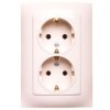 Simon 10 Gniazdo Podwójne Schuko Kremowe 16A 250V Ip20 Cgsz2/41