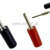 Wtyk banan lutowany 2mm czarny, czerwony