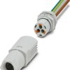 Panel feed through, 0.5 m, socket, 3 pole straight to open end, 2.5 mm², AWG 20-14, 1047347