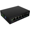 Switch PoE przemysłowy 4x port RJ45 (PoE++ Gigabit Ethernet) + 2x port Uplink SFP przełącznik niezarządzalny LANBERG
