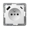 IMPRESJA Gniazdo pojedyncze z uziemieniem z przesłonami z ładowarką USB A+C 230 V biały GP-1YZPUSBAC/m/00 OSPEL