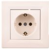 Gniazdo Pojedyncze Asfora Z/U Schuko Kremowe Z Ramką Eph2900123