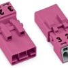 Plug, 3 pole, push-in, 1.5 mm², pink, 890-293
