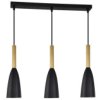 Lampa Wisząca Solin Z Trzema Stylowymi Kloszami Na Listwie Czarno Złota...