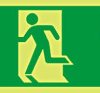 Znak wyjścia, PET, Zielony/żółty, Fire Exit, Angielski, Opis: Gaśnica