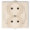 LOGO Gniazdo podwójne 2x(2P) z przesłonami beżowy 1LGPR-2p