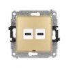 ICON Gniazdo podwójne 2xUSB C-C bez pola opisowego złoty 29IGUSBBO-8 KARLIK