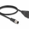 kabel LAN Delock 60067, 1 szt., RJ45, M12, S/FTP, 0.50 m, czarny
