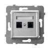 ARIA Gniazdo komputerowe podwójne kat. 5e MMC srebro GPK-2U/K/m/18 OSPEL