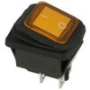 Przełącznik; klawiszowy (kołyskowy); A-603Y; ON-OFF; 2 tory; żółty; podświetlenie LED 12-24V; żółty; bistabilny; konektory 6,3x0