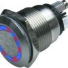 Vandal-proof pushbutton, 1 pole, red/blue, illuminated  (red/blue), 0.5 A/24 V, mounting Ø 19 mm, IP66, MPI002/TERM/D4