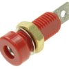 Gniazdo bananowe; 4mm; 24.244.1; czerwony; konektor 6,3mm; 29,5mm; 24A; 60V; mosiądz cynkowany; ABS; Amass; RoHS