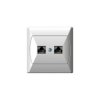 Gniazdo komputerowe podwójne 2xRJ45 5e białe GPK-2A/F/00 Akcent Ospel