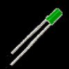 LED - 3MM GREEN - FLAT TOP