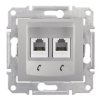 SEDNA Gniazdo telefoniczne podwójne 2xRJ11 aluminium SDN4201160 SCHNEIDER ELECTRIC