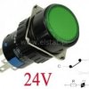 Przycisk chwilowy LAS1-AY-11G zielony 16mm 24V
