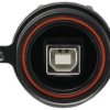 USB-B panel plug, 5 pole, USB 2.0, PCB connection, PX0843/B