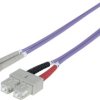Światłowodowy kabel połączeniowy Intellinet, duplex, wielomodowy, LC / SC, 50/125 µm, OM4, 1 m, fioletowy