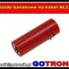 Gniazdo bananowe na kabel AL2318 czerwone
