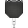 Hama 00205191 Jack Audio Adapter Black 2x Socket 3.5mm to 1x Plug 3.5mm