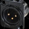 RC3MDL-B XLR Panel Mount Plug 3-pin Solder Contacts, black