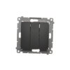 Simon 54 Łącznik potrójny z podświetleniem LED (moduł) 10AX 250V szybkozłącza, czarny mat DW31L.01/49