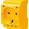 Gniazdo modułowe 2P+Z 16A 230V Schuko na szynę żółte 5TE6810