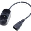 Przedłużacz do UPS 2-gniazda z/u 10A /H05VV-F 3x1 0,3m/ z wtykiem IEC C14 PS-PCU 270
