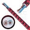 Przewód prądowy H03VV-F / OMY 300V 2x0,75 kabel w oplocie czarno-czerwony linka