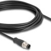 kabel LAN Delock 80846, 1 szt., M12, CAT 5e, S/FTP, 5.00 m, czarny