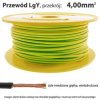 Przewód instalacyjny miedziany wielożyłowy LgY 4.00mm, linka, żółto-zielony, 1mb