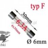 6,3A bezpiecznik szklany szybki; 6x30mm