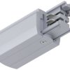 Element systemu szynowego wysokonapięciowego - Podajnik końcowy Paulmann ProRail3 End Feed ProRail3 91359, srebrny