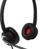 plusonic 6337-10.2P Słuchawki nauszne przewód stereo czarny Telefon