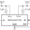 Single-bit dual-supply transceiver with configurable voltage-level shifting