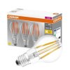 3PAK Żarówka LED E27 A60 CL 11W = 100W 1521lm 2700K Ciepła 300 Filament OSRAM BASE
