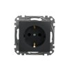 Gniazdo zasilające schuko z przesłonami torów prądowych, czarny antracyt, Sedna Design i Elements SDD114021