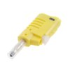 Wtyk bezpieczny 4mm z tuleją ruchomą i gniazdem 4mm do połączeń wieżowych, szybkozłącze, żółty