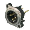 XLR panel plug, 3 pole, gold-plated, NC3MBV-0