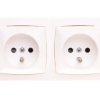 Oteo Gniazdo Podwójne Z/U 16A Z Przesłonami Białe 086076