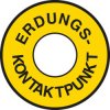 Identification sign, text: "Erdungskontaktpunkt", Ø 30 mm, PVC, C-197 804 (12ST.)