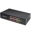 Qoltec Przełącznik sieciowy SWITCH FAST Ethernet PoE 8x RJ45 PoE 2x RJ45 Uplink 1x SFP 120W 1000 Mb
