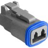 Plug, unequipped, 2 pole, straight, gray, PX0100S02GY