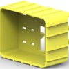 Plug, unequipped, 13 pole, straight, 3 rows, yellow, 344261-1