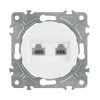 Gniazdo RJ komputerowo-telefoniczne RJ45/RJ11 okrągłe białe podtynkowe (moduł bez ramki) - OVAL