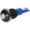 R-TECH 656984 Panel Indicator 10mm Domed 12V Whi Black Plated Brass